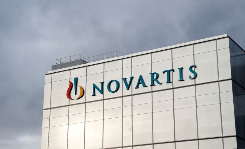&copy; Reuters. FILE PHOTO: The company's logo is seen at the new cell and gene therapy factory of Swiss drugmaker Novartis in Stein, Switzerland, November 28, 2019. REUTERS/Arnd Wiegmann