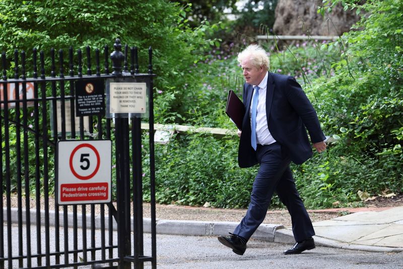 &copy; Reuters. 　６月２９日、ジョンソン英首相の報道官は、英領北アイルランドに入る英国産冷蔵肉に対する通関検査の免除を巡りＥＵと対立している問題で、近く猶予期間の延長で合意がまとまるとの