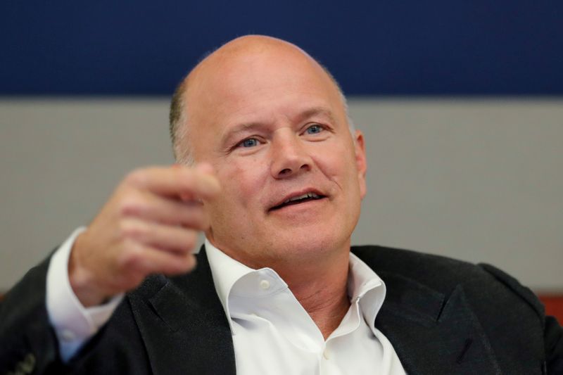 &copy; Reuters. FILE PHOTO: Mike Novogratz, Galaxy Digital founder, speaks during a Reuters investment summit in New York City, U.S., November 5, 2019. REUTERS/Lucas Jackson