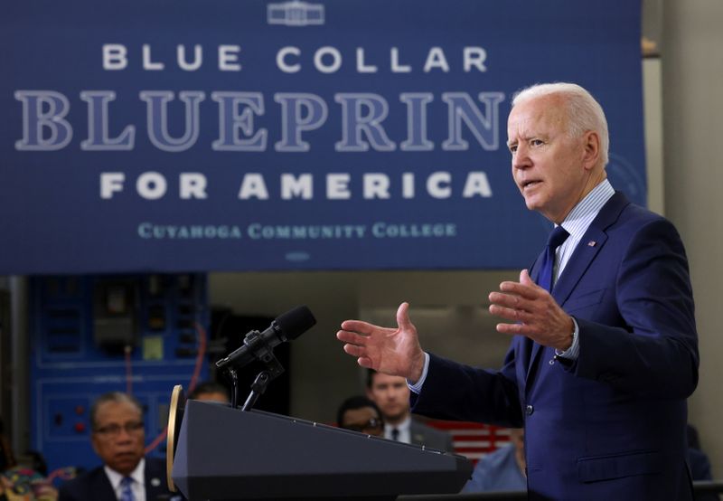 &copy; Reuters. Presidente dos EUA, Joe Biden, durante visita a Cleveland
27/05/2021 REUTERS/Evelyn Hockstein