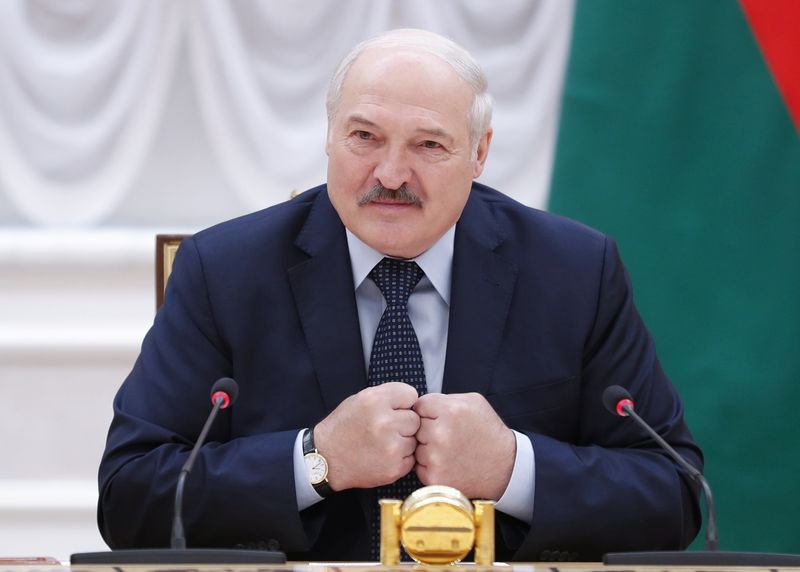 © Reuters. Belarusian President Alexander Lukashenko speaks at Commonwealth of Independent States (CIS) Heads of Government Council in Minsk, Belarus May 28, 2021. Sputnik/Alexander Astafyev/Pool via REUTERS ATTENTION EDITORS - THIS IMAGE WAS PROVIDED BY A THIRD PARTY.