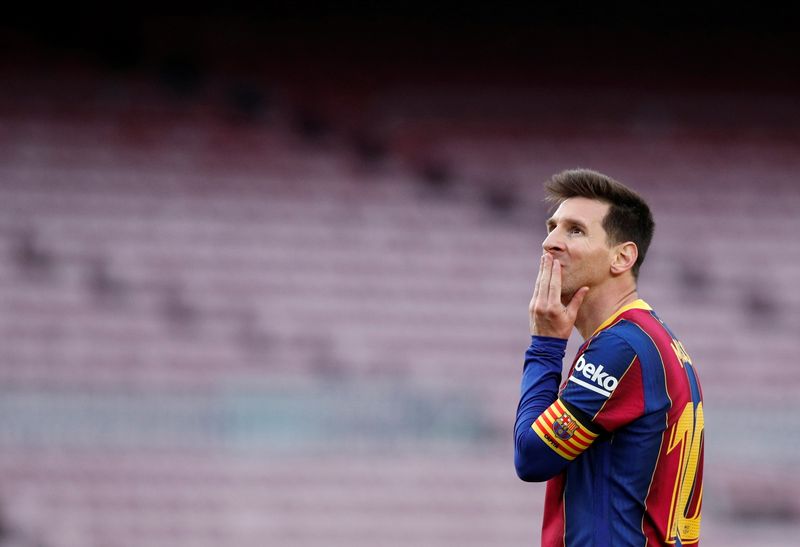 &copy; Reuters. Lionel Messi durante partida entre Barcelona e Celta de Vigo pelo Campeonato Espanhol
16/05/2021 REUTERS/Albert Gea