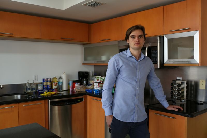 &copy; Reuters. Andreas King-Geovanis, CEO of Sextant Stays, who is offering free housing for relatives and victims of a partially collapsed residential building in Surfside, poses for a photo during an interview with Reuters, in Sunny Isles Beach, Florida, U.S. July 1, 