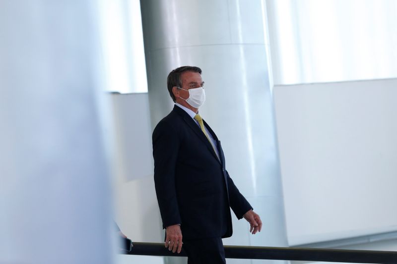 &copy; Reuters. Presidente Jair Bolsonaro antes de cerimônia no Palácio do Planalto
29/06/2021 REUTERS/Adriano Machado