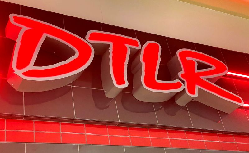 &copy; Reuters. FILE PHOTO: A sign is seen above a DTLR sportswear store after Britain's biggest sportswear retailer JD Sports entered a conditional agreement to buy Baltimore-based DTLR Villa LLC for $495 million, at Palisades Center Mall in West Nyack, New York, U.S., 