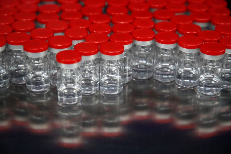 &copy; Reuters. A view shows vials during the production of Gam-COVID-Vac, also known as Sputnik-V, vaccine against the coronavirus disease (COVID-19) at a facility of BIOCAD biotechnology company in Saint Petersburg, Russia December 4, 2020. Picture taken December 4, 20