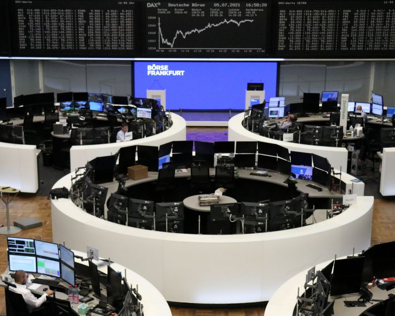 &copy; Reuters. La Borsa di Francoforte, Germania, 5 luglio 2021. REUTERS/Staff
