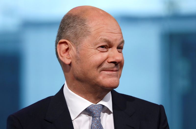 &copy; Reuters. FILE PHOTO: German Finance Minister Olaf Scholz of the Social Democratic Party (SPD) attends a television debate in Berlin, Germany, June 26, 2021. REUTERS/Christian Mang/Pool