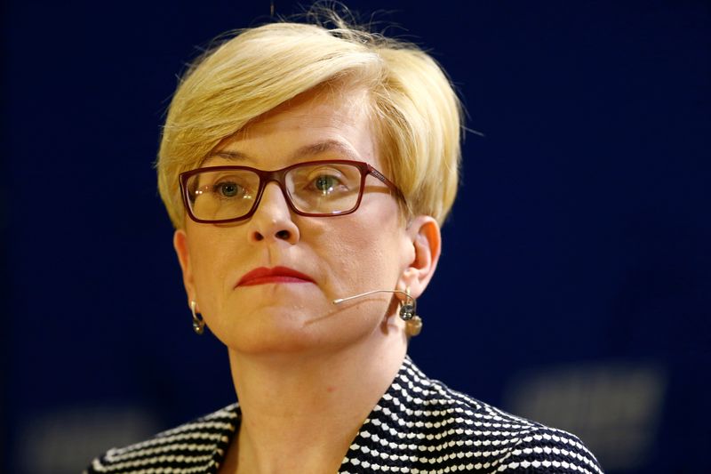 &copy; Reuters. Lithuanian President candidate Ingrida Simonyte speaks during a public discussion in Vilnius, Lithuania April 8, 2019. REUTERS/Ints Kalnins