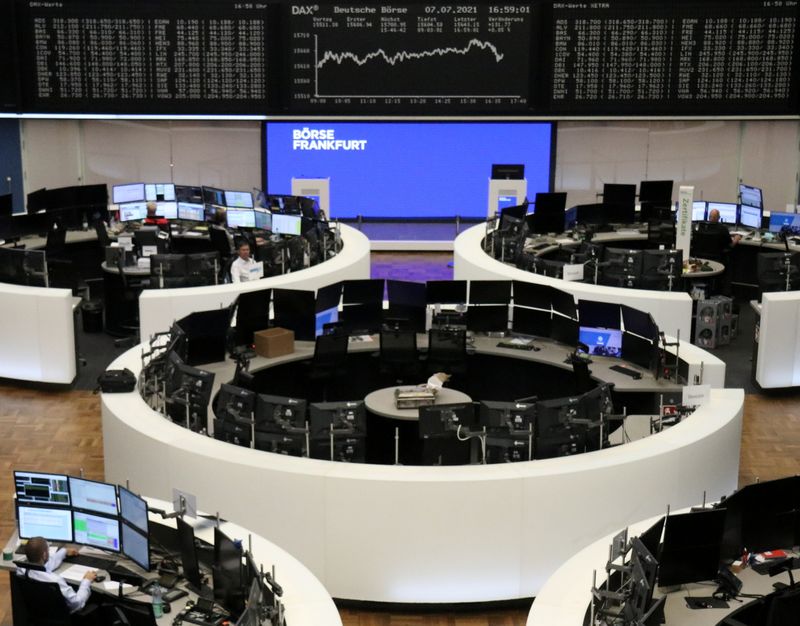 &copy; Reuters. Gráfico del índice de acciones alemanas DAX en la bolsa de valores, Fráncfort