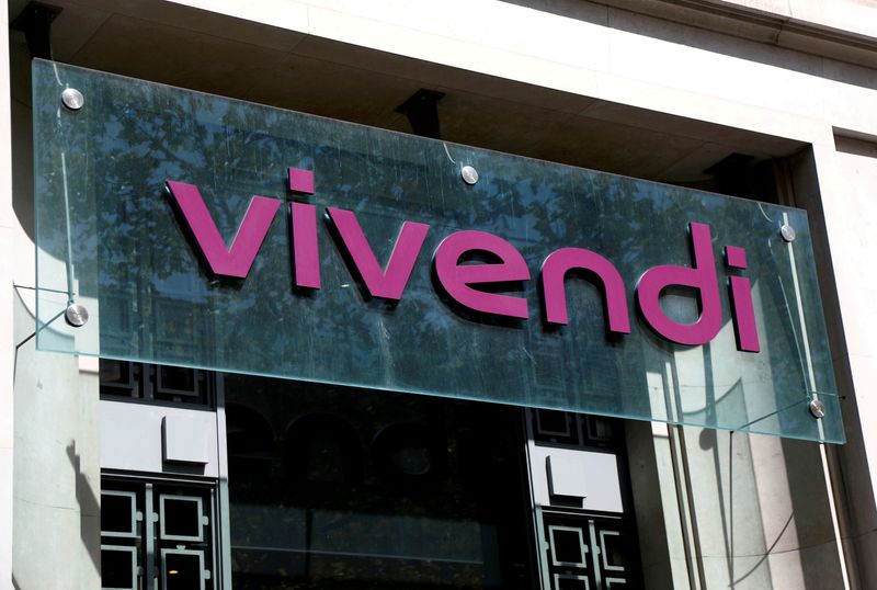 &copy; Reuters. FILE PHOTO: French media giant Vivendi's logo is pictured in Paris, France, August 12, 2020. REUTERS/Charles Platiau