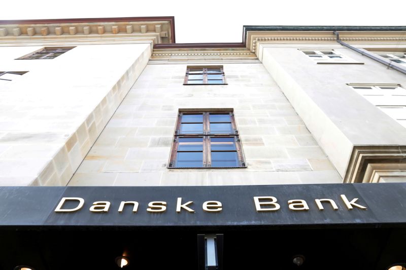 &copy; Reuters. FILE PHOTO: A Danske bank sign is seen on a bank's headquarters in Copenhagen, Denmark October 22, 2019. REUTERS/Jacob Gronholt-Pedersen/File Photo