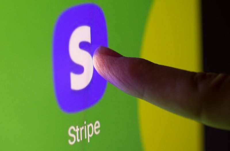 &copy; Reuters. FILE PHOTO: Stripe app logo is displayed in this illustration taken March 15, 2021. REUTERS/Dado Ruvic/Illustration