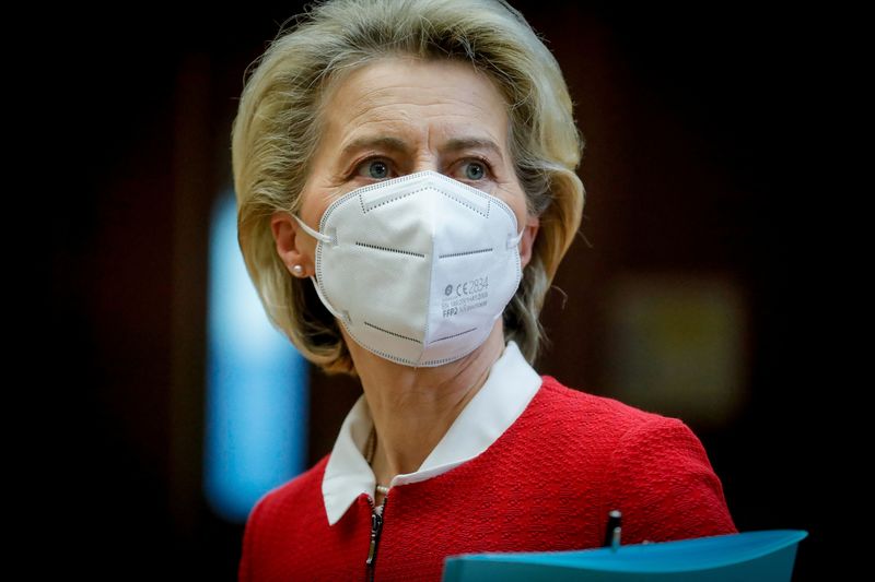 &copy; Reuters. Presidente da Comissão Europeia, Ursula von der Leyen, em Bruxelas
02/03/2022 Stephanie Lecocq/Pool via REUTERS