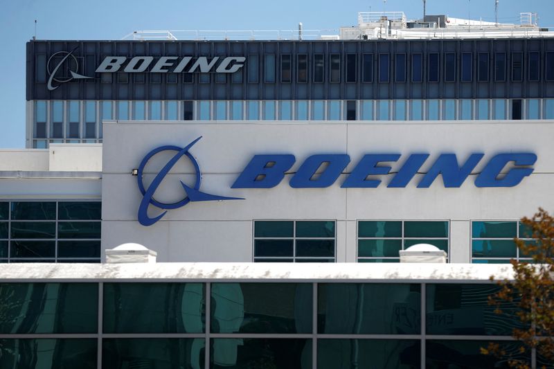 &copy; Reuters. FILE PHOTO: The logo of Dow Jones Industrial Average stock market index listed company Boeing (BA) is seen in Los Angeles, California, United States, April 22, 2016. REUTERS/Lucy Nicholson/