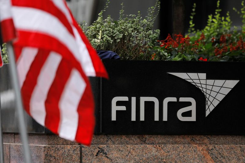 &copy; Reuters. Signage is seen outside of the Financial Industry Regulatory Authority (FINRA) offices in Manhattan, New York City, U.S., September 11, 2020. REUTERS/Andrew Kelly