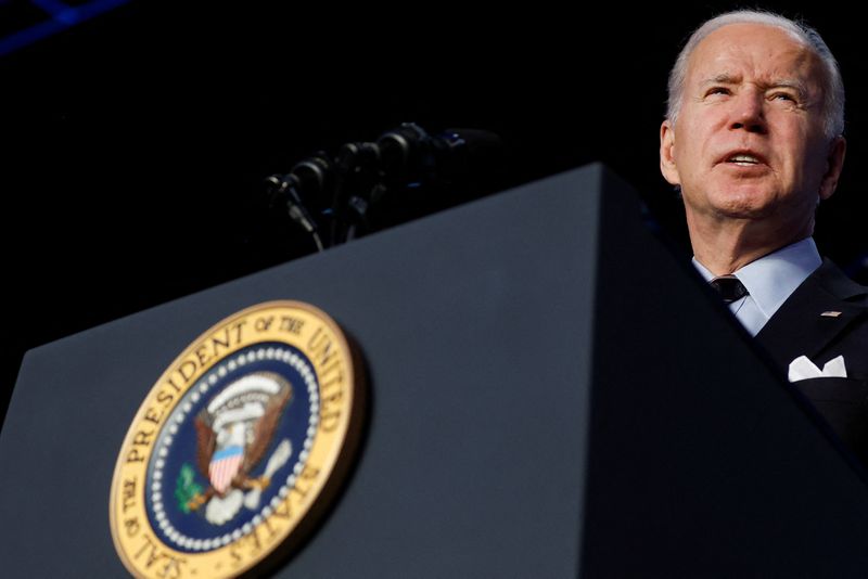 &copy; Reuters. U.S. President Joe Biden delivers remarks to the Democratic National Committee (DNC) Winter Meeting in Washington, U.S., March 10, 2022. REUTERS/Jonathan Ernst