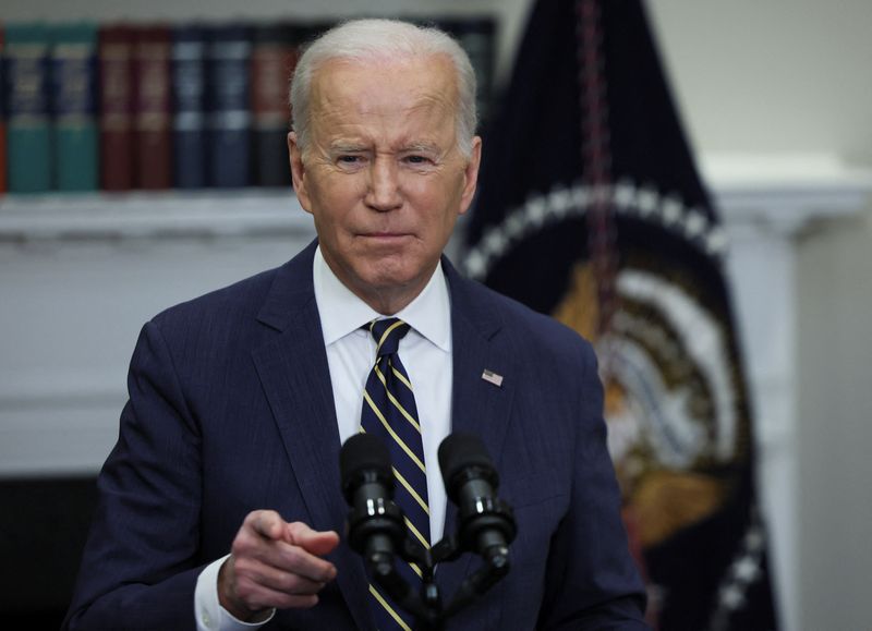 &copy; Reuters. Joe Biden, presidente dos EUA, anuncia sanções contra a Rússia pela guerra na Ucrânia, na Casa Branca em Washington, EUA
11/03/2022
REUTERS/Evelyn Hockstein