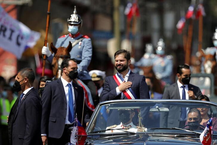 &copy; Reuters. Gabriel Boric assume como presidente do Chile
11/03/2022
REUTERS/Pablo Sanhueza