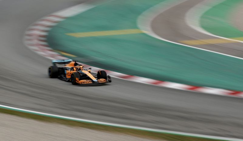 &copy; Reuters. Daniel Ricciardo em Circuito de Barcelona-Catalunha, Barcelona. 
25/02/2022
REUTERS/Albert Gea