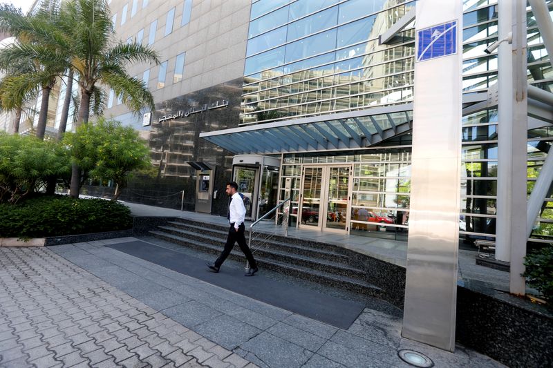 &copy; Reuters. FILE PHOTO: A general view shows the headquarters of the Lebanese Blom Bank in Beirut, Lebanon July 9, 2018. REUTERS/Mohamed Azakir/File Photo