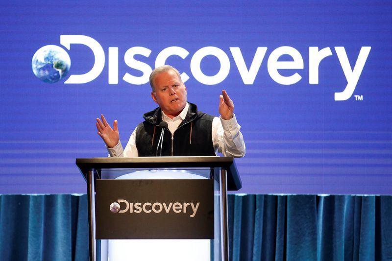 &copy; Reuters. President and CEO of Discovery David Zaslav speaks during the Discovery portion of the Television Critics Association (TCA) Summer Press Tour in Beverly Hills, California, U.S., July 25, 2019. REUTERS/Danny Moloshok