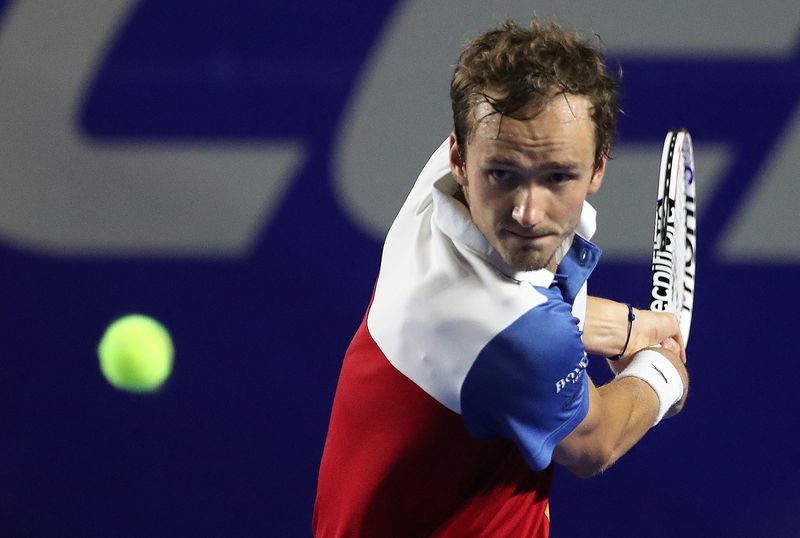 &copy; Reuters. FILE PHOTO: Tennis - ATP 500 - Abierto Mexicano - The Fairmont Acapulco Princess, Acapulco, Mexico - February 25, 2022 Russia's Daniil Medvedev in action during his semifinal match against Spain's Rafael Nadal REUTERS/Henry Romero