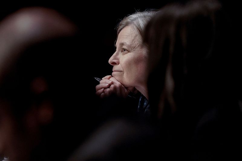 &copy; Reuters. FILE PHOTO: Sarah Bloom Raskin, nominated to be vice chairman for supervision and a member of the Federal Reserve Board of Governors, looks on during a Senate Banking, Housing and Urban Affairs Committee confirmation hearing on Capitol Hill in Washington,