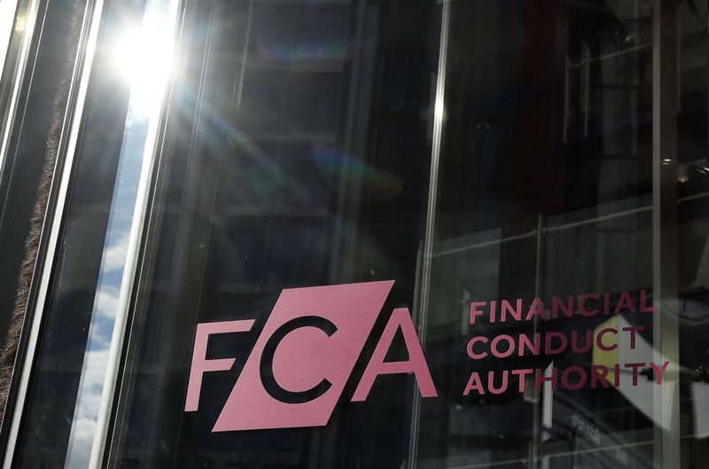 &copy; Reuters. Signage for the Financial Conduct Authority (FCA), the Britain's financial regulatory body, is seen at their head offices in London, Britain March 10, 2022. REUTERS/Toby Melville