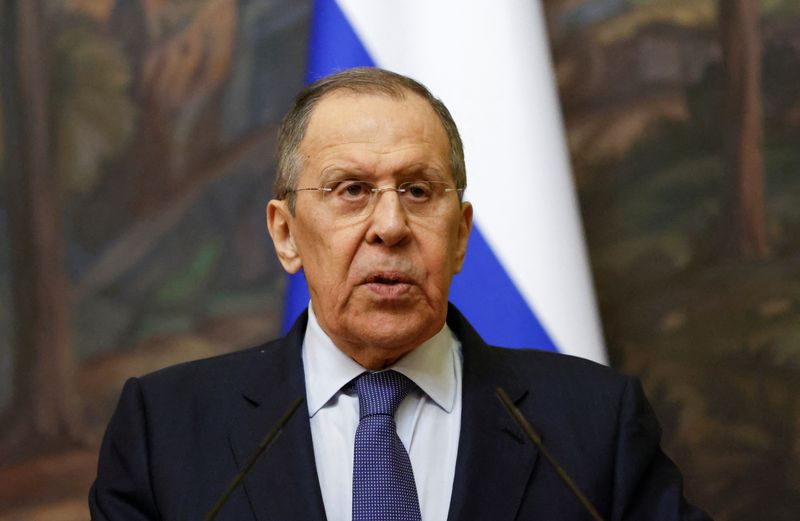 &copy; Reuters. Ministro das Relações Exteriores da Rússia, Sergei Lavrov, durante entrevista coletiva em Moscou
16/03/2022 REUTERS/Maxim Shemetov/Pool