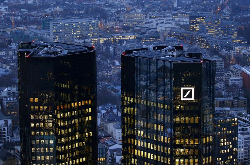 &copy; Reuters. FILE PHOTO: Germany's Deutsche Bank is photographed early evening in Frankfurt, Germany, January 26, 2016.   REUTERS/Kai Pfaffenbach/File Photo