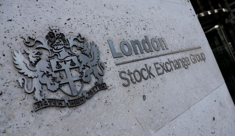 &copy; Reuters. FILE PHOTO: Signage is seen outside the entrance of the London Stock Exchange in London, Britain. Aug 23, 2018. REUTERS/Peter Nicholls