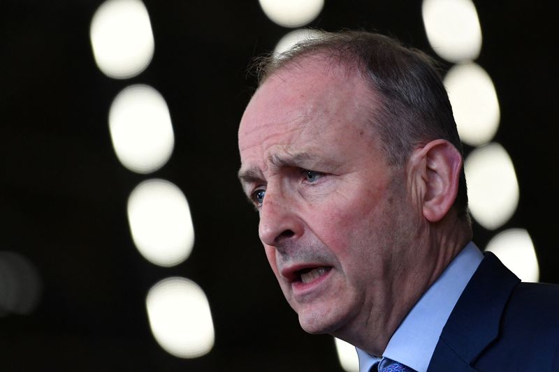 &copy; Reuters. Le Premier ministre irlandais Micheal Martin a été testé positif au coronavirus mercredi soir, alors qu'il se trouve à Washington afin de participer, aux côtés du président américain Joe Biden, aux événements prévus à la Maison blanche à l'oc