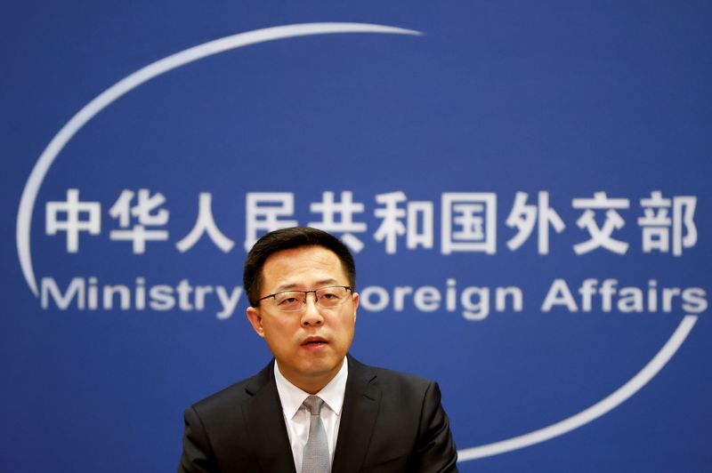 &copy; Reuters. FILE PHOTO: China's foreign ministry spokesperson Zhao Lijian attends a news conference in Beijing, China November 16, 2021. REUTERS/Carlos Garcia Rawlins