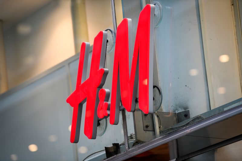 &copy; Reuters. FILE PHOTO: An H&M logotype is seen at a shop, as the spread of the coronavirus disease (COVID-19) continues, in central Stockholm, Sweden April 2, 2020. TT News Agency/Fredrik Sandberg via REUTERS