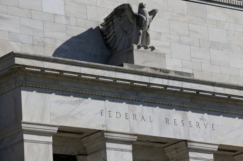 &copy; Reuters. FILE PHOTO: Federal Reserve Board building on Constitution Avenue is pictured in Washington, U.S., March 19, 2019. REUTERS/Leah Millis