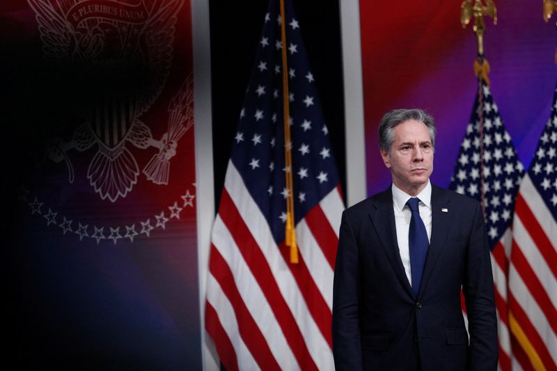 &copy; Reuters. وزير الخارجية الأمريكي أنتوني بلينكن في واشنطن يوم الاربعاء. تصوير: توم برينر - رويترز. 