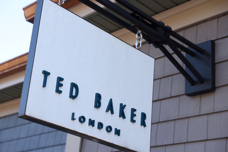 &copy; Reuters. FILE PHOTO: The Ted Baker logo is seen at their store at the Woodbury Common Premium Outlets in Central Valley, New York, U.S., February 15, 2022. REUTERS/Andrew Kelly