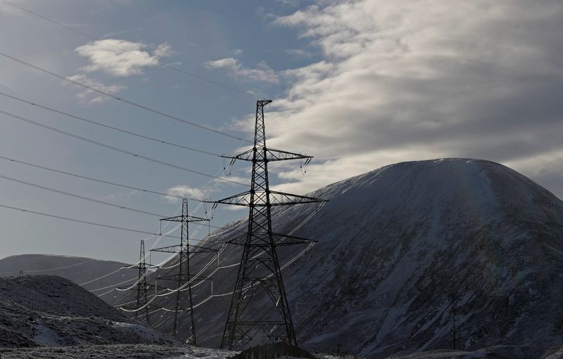 &copy; Reuters. FILE PHOTO: The Beaully to Denny power line passes through the Cairngorms National Park near Dalwhinnie, Scotland, Britain January 23, 2019. REUTERS/Russell Cheyne