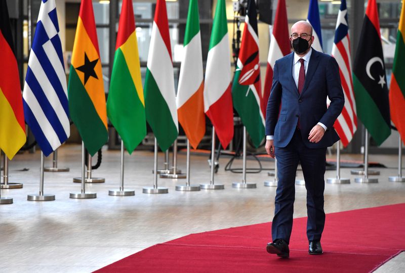 &copy; Reuters. European Council President Charles Michel arrives for the EU-Africa summit at the European Council building in Brussels, Belgium February 17, 2022. Geert Vanden Wijngaert/Pool via REUTERS 