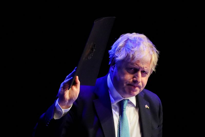 &copy; Reuters. British Prime Minister Boris Johnson gestures during the Scottish Conservative Party conference in Aberdeen, Scotland, Britain March 18, 2022. REUTERS/Russell Cheyne