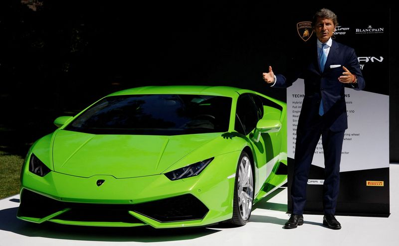 &copy; Reuters. FILE PHOTO: Lamborghini President and CEO Stephan Winkelmann stands with a Huracan during The Quail, A Motorsports Gathering car show in Carmel, California, August 15, 2014. REUTERS/Michael Fiala/File Photo