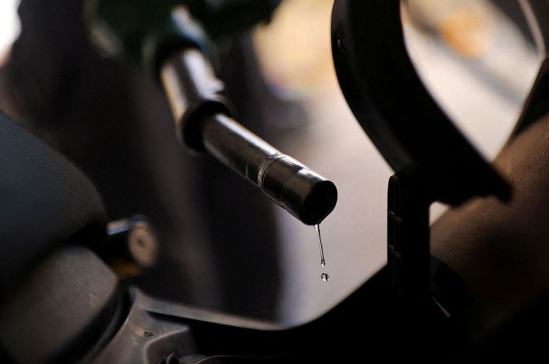 &copy; Reuters. FILE PHOTO: A worker pumps petrol for a customer at a petrol station, while fuel has reached a record high, in Barcelona, Spain, February 4, 2022. REUTERS/Nacho Doce/File Photo