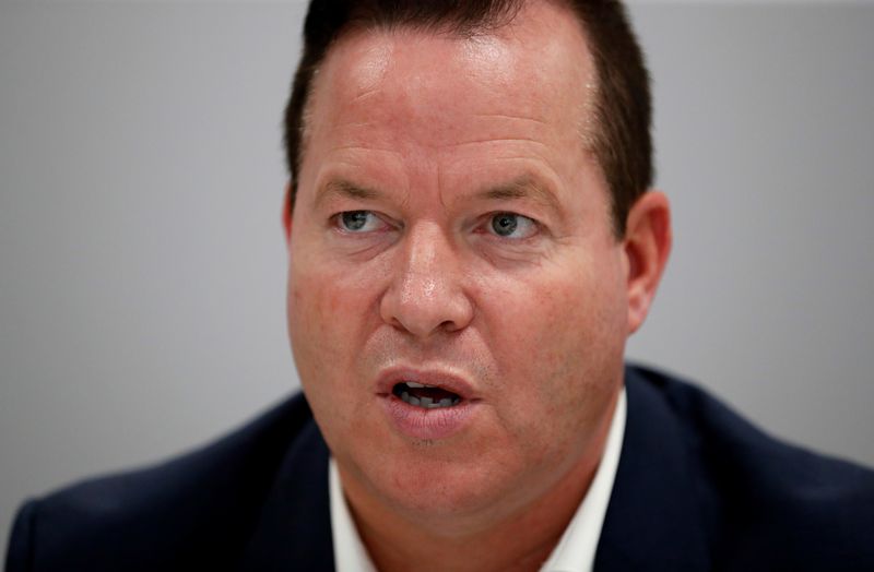 &copy; Reuters. FILE PHOTO: Board chairman of the German Eastern Business Association (OAOEV) Oliver Hermes is pictured during an interview with Reuters in Berlin, Germany, October 16, 2019.     REUTERS/Fabrizio Bensch