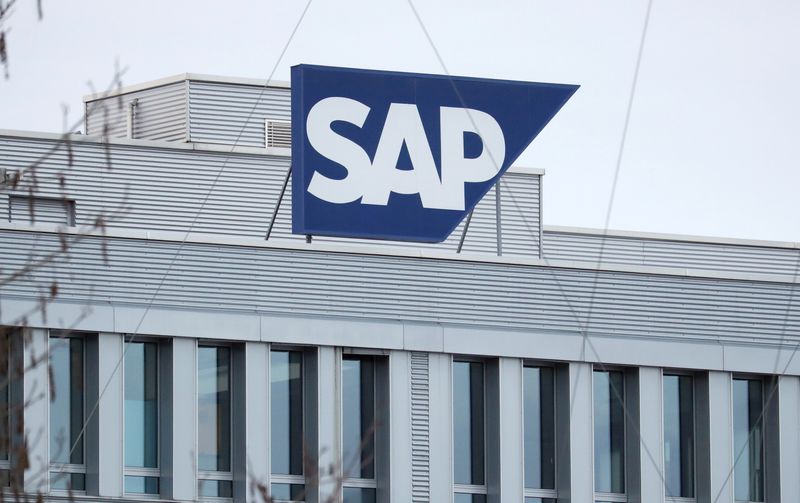 &copy; Reuters. FILE PHOTO: The logo of German software group SAP is pictured at the headquarters of SAP (Schweiz) AG in Regensdorf, Switzerland January 22, 2021.   REUTERS/Arnd Wiegmann/File Photo  GLOBAL BUSINESS WEEK AHEAD