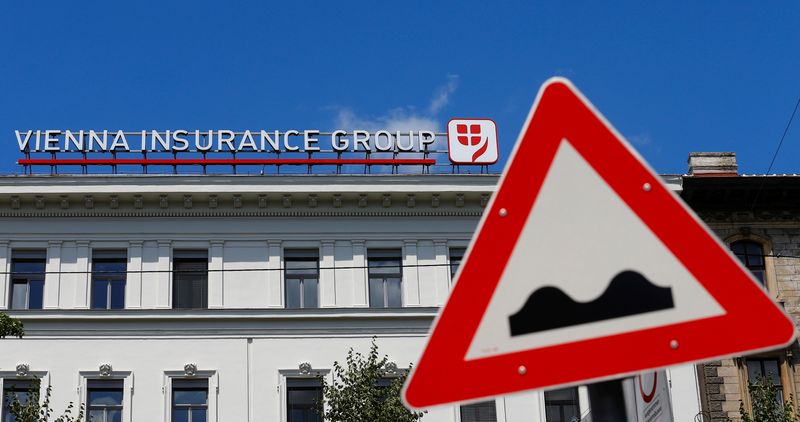 &copy; Reuters. The logo of Vienna Insurance Group is seen behind a traffic sign in Vienna, Austria, July 7, 2016. REUTERS/Heinz-Peter Bader