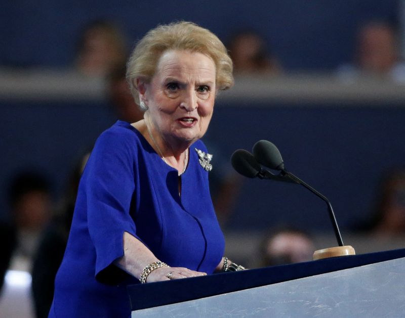 © Reuters. FILE PHOTO: Former Secretary of State Madeline Albright speaks at the Democratic National Convention in Philadelphia, Pennsylvania, U.S. July 26, 2016. REUTERS/Lucy Nicholson/File Photo