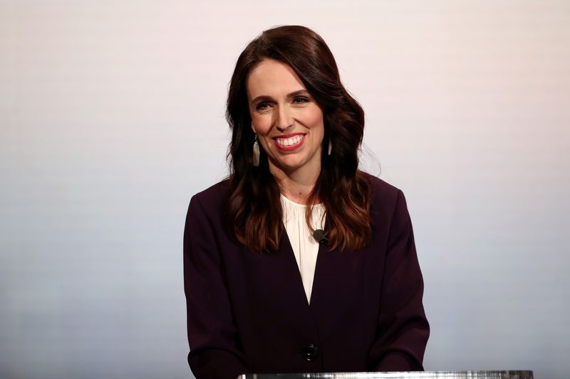 &copy; Reuters. FILE PHOTO: New Zealand Prime Minister Jacinda Ardern participates in a televised debate with National leader Judith Collins at TVNZ in Auckland, New Zealand, September 22, 2020.  Fiona Goodall/Pool via REUTERS/File Photo