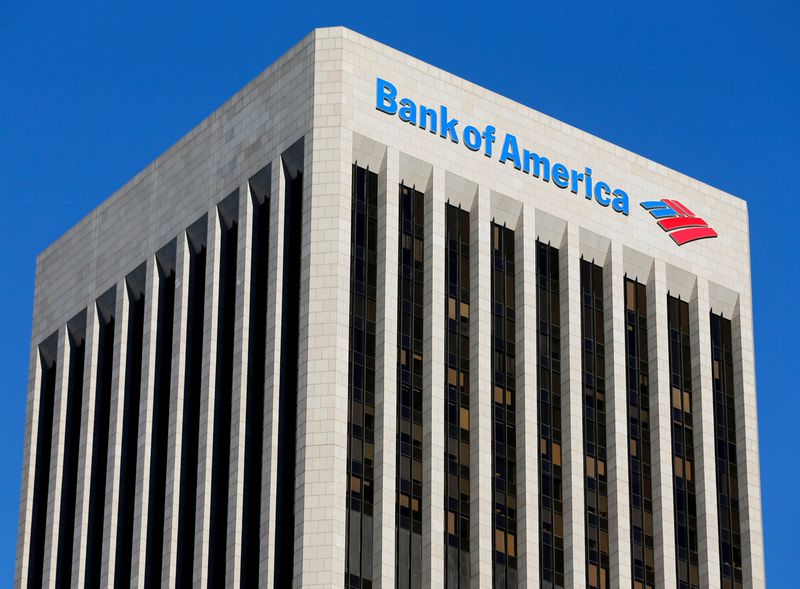 &copy; Reuters. FILE PHOTO: A Bank of America sign is shown on a building in downtown Los Angeles, California January 15, 2014. REUTERS/Mike Blake