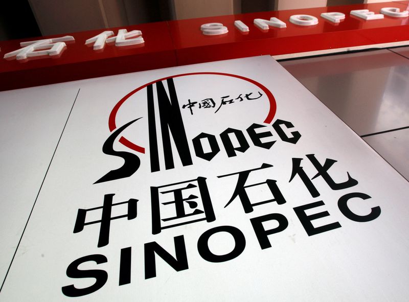&copy; Reuters. شعار مجموعة سينوبك الصينية على محطة للوقود في هونج كونج. صورة من أرشيف رويترز.